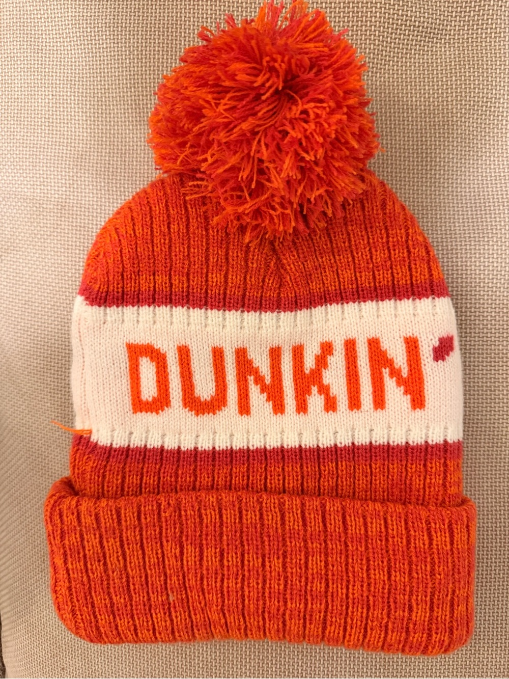 Dunkin’ Donuts Beanie - Orange & Hot Pink
